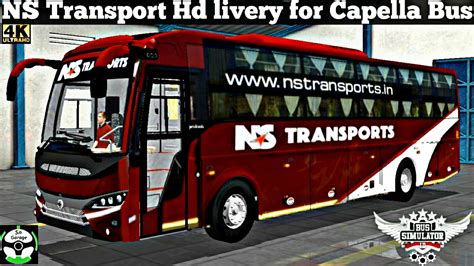 🔵 Download Ns Transport Livery For Capella Bus For Bussid Game By Sn Garage