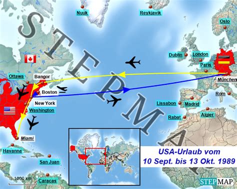 Stepmap Anreise Usa Ost Landkarte F R Usa