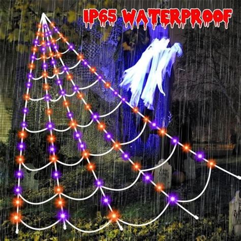 Accessories Halloween Decorations Outdoor Spiders Web Lights 164ft