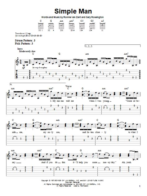 Simple Man | Sheet Music Direct