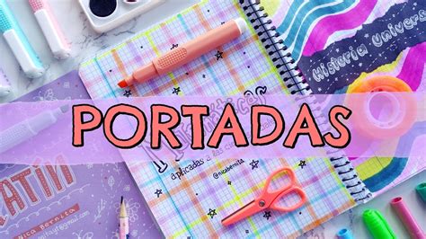 Portadas Bonitas Para Cuadernos Con Rotuladores 🦋 Ideas Para CarÁtulas