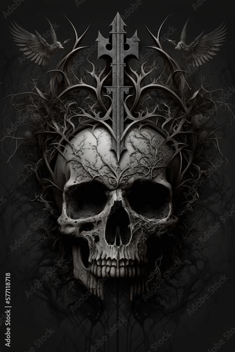 Gothic Skulls The Dark Beauty Of Death Ai Generated Stock Photo Adobe