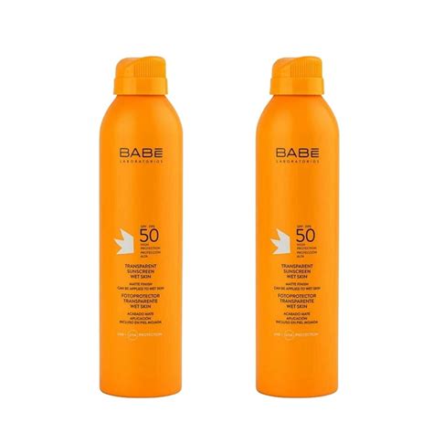Babe Transparent Sunscreen Wet Skin SPF 50 Sun Spray 200 Ml 2 Pack Walmart