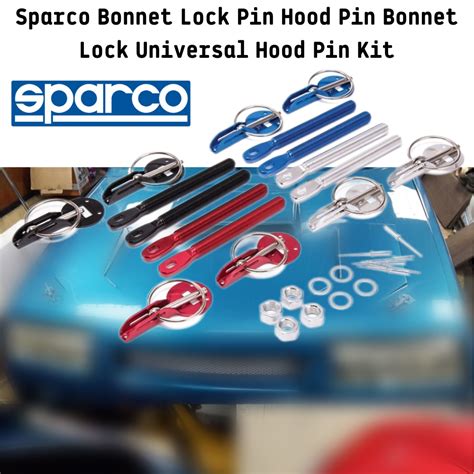 Sparco Bonnet Lock Pin Hood Pin Bonnet Lock Universal Hood Pin Kit