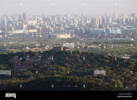 Panoramic City View From Fragrant Hills Park Beijing China Asia