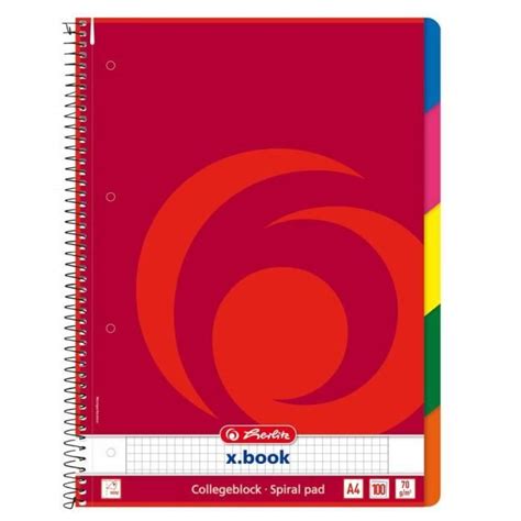 Herlitz Cahier Spirale Carr Avec Intercalaires Color S Format