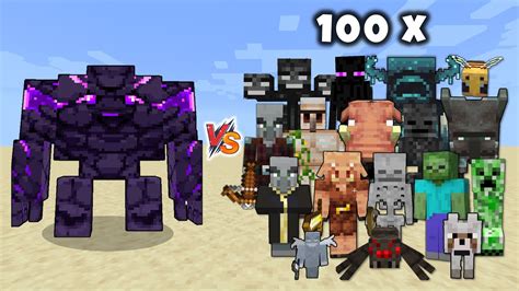 ENDER GOLEM Vs All Mobs In Minecraft X100 Ender Golem Vs Every Mob