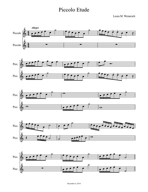 Piccolo Etude Revised Sheet Music For Piccolo Download Free In Pdf