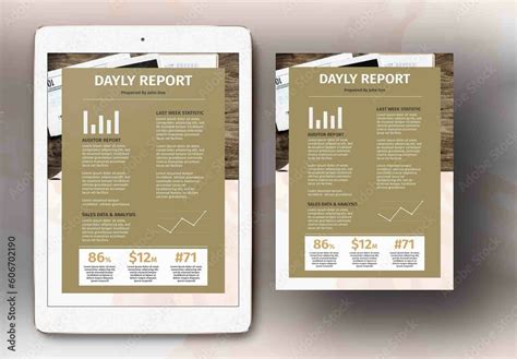 modern daily work report template stock template adobe stock