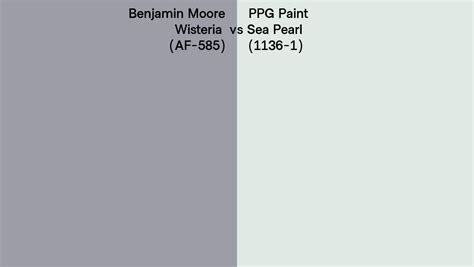 Benjamin Moore Wisteria Af 585 Vs Ppg Paint Sea Pearl 1136 1 Side