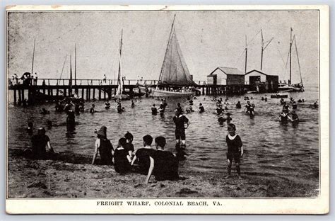 Freight Wharf At Colonial Beach Virginia Westmoreland County Postcard Unused 1886117996