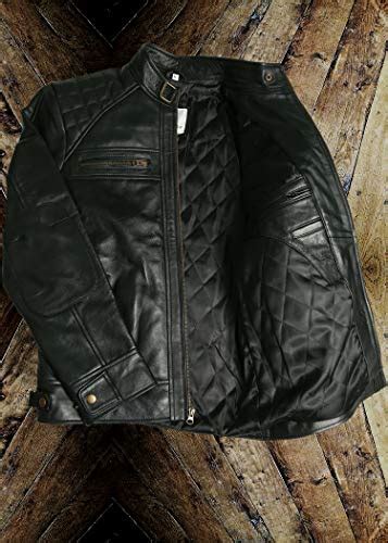 Veste De Motard En Cuir Véritable Noir Veste De Moto En Peau D Agneau Vieilli Marron Vintage