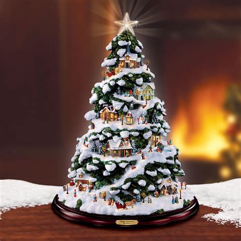 The Thomas Kinkade Illuminated Tree Village - Hammacher Schlemmer