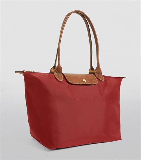 Womens Longchamp Red Large Le Pliage Original Tote Bag Harrods Uk