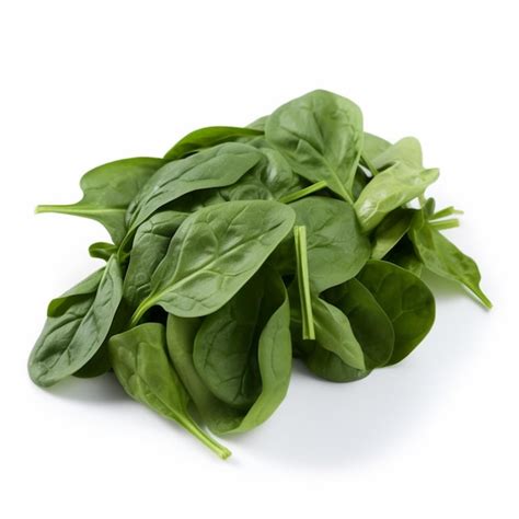 Premium Ai Image Fresh Green Spinach Leaves Healthy Vegetable White