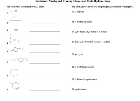 Solved Worksheet Naming And Drawing Alkanes For Each Alkane Chegg