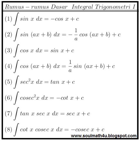 Integral Trigonometri Belajar Matematika Online