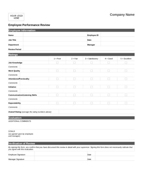 2021 Job Performance Evaluation Form Fillable Printable Employee Porn