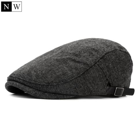 2020 Wholesale 2016 Solid Vintage Wool Beret Men Bone Flat Cap Winter