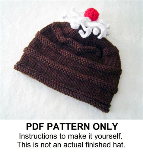 Hat Knitting Pattern Chocolate Cake Pattern Birthday Hat | Etsy