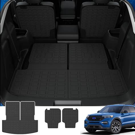 Xipoqix Backrest Mat Compatible With 2020 2024 Ford Explorer Rear Trunk Mat Tpe 6