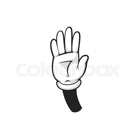 Five Fingers Stop Protest Hand Gesture High Five Stock Vector