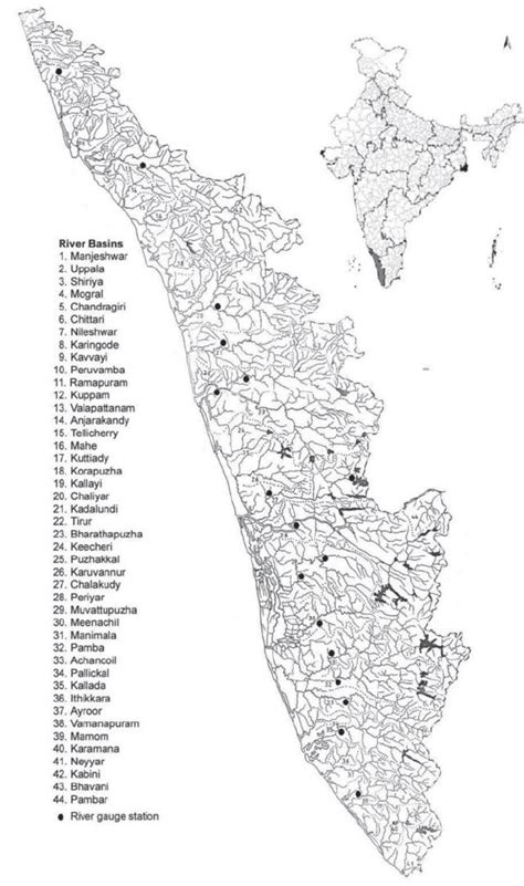 Rivers Of Kerala And Location Of River Gauge Stations Download