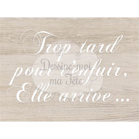 Pancarte Mariage Trop Tard Pour T Enfuir Elle Arrive Format Tableau