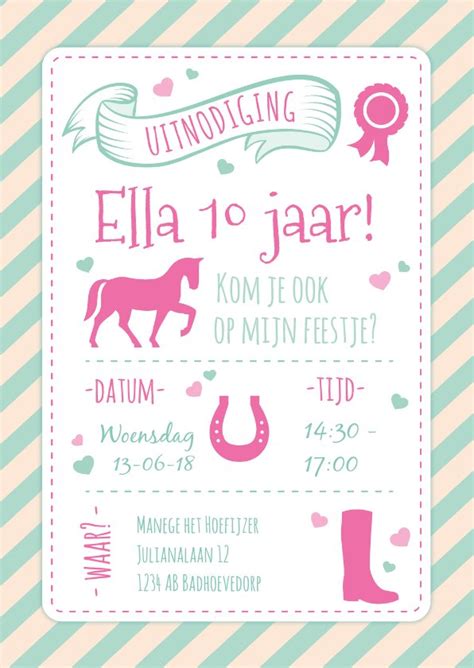 Kinderfeest Uitnodiging Voor Een Paarden Kaartje Go