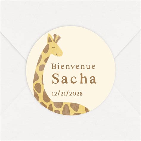 Sticker Naissance Girafe Popcarte