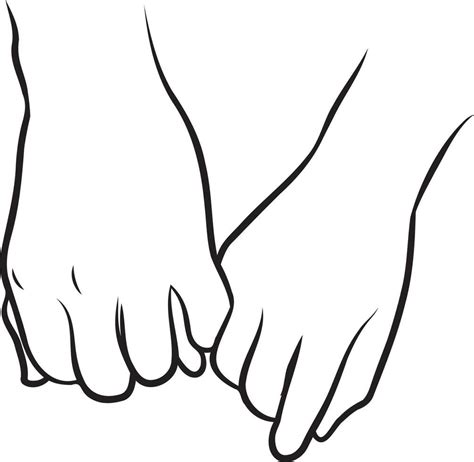 Couple Holding Hands Line Drawing Vector Art At Vecteezy