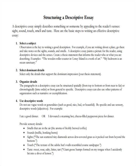 Descriptive Essay Examples How To Pdf