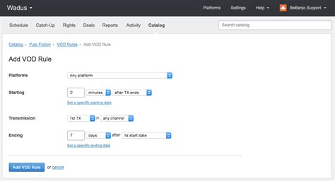 Mediagenix On-Demand – Release notes: Catch-up rules for standalone titles