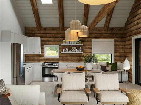 Modern Log Cabin Interior Design | Cabinets Matttroy