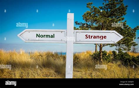 Street Sign Normal Versus Strange Stock Photo Alamy