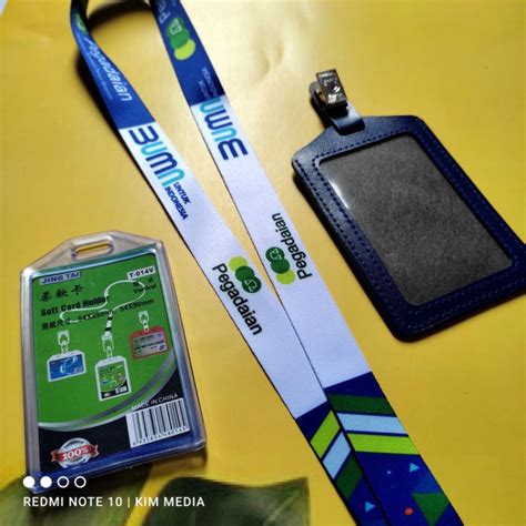 Jual Tali Id Card Pegadaian Bumn Lanyard Pegadaian Putih Motif Bumn