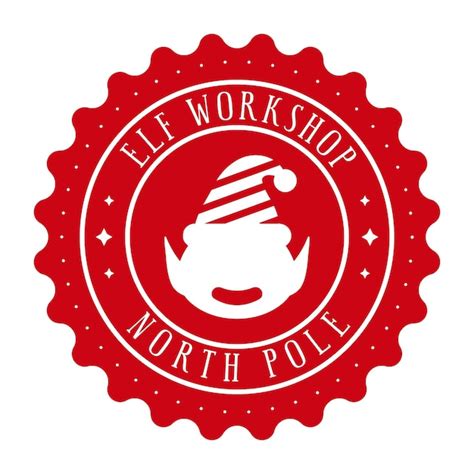 Premium Vector Elf Workshop North Pole Xmas Stamp Design Christmas