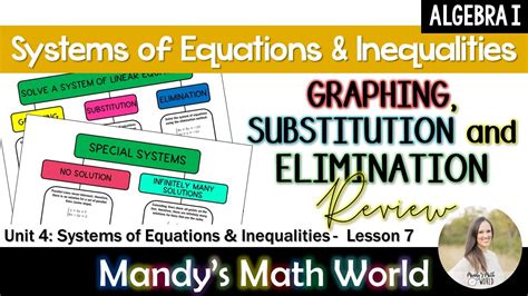 System Of Equations Graphic Organizer Review Youtube