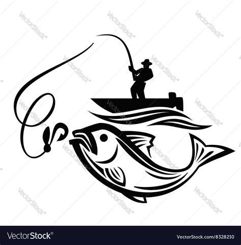 Black Fisherman Royalty Free Vector Image Vectorstock