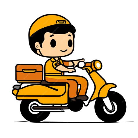 Adorable Parcel Delivery Cartoon Kid Messenger Illustration | Premium ...