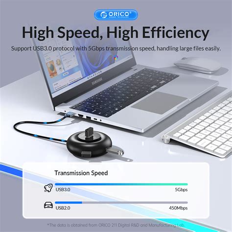 ORICO Desktop Type 4 Port USB Hub with Audio Mic Port ORICO奥睿科官网