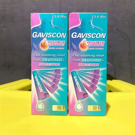 Jual Gaviscon Double Action 5 X 10ml Obat Maag Liquid Sachet 1 Box Isi