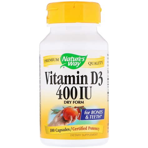 Nature S Way Vitamin D3 Dry Form 400 IU 100 Capsules By IHerb