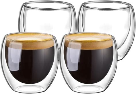 Domowin Double Walled Glasses For Espresso Coffee Turkish Tea Ml