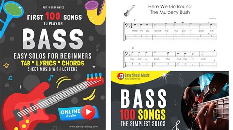 Bass Guitar Book Pdf I First 100 Songs To Play On Bass I Easy Solos For Beginners Sheet Music