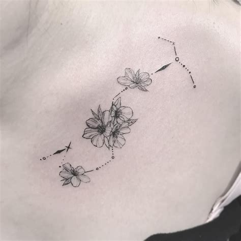 Scorpio Birth Flower Tattoo