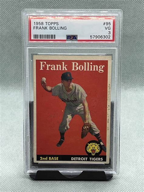 1958 Topps Baseball Frank Bolling Card 95 PSA 3 VG Detroit Tigers EBay