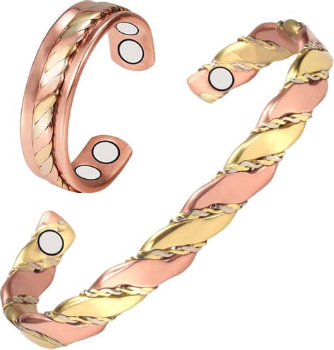 Amazon Wollet Tricolor Pure Copper Magnetic Bracelet Ring For