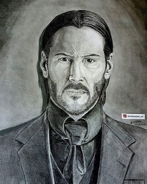 Drawing Of “john Wick” With Charcoal Pencils On Behance