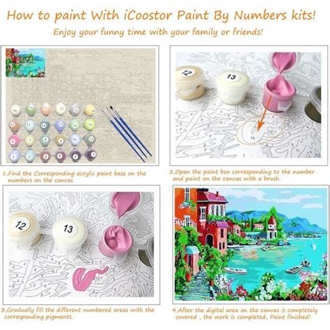 Kit de peinture acrylique par numéros pour enfants et adultes débutants